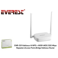 Everest EWR-301 Kablosuz-N WPS-WISP-WDS 300 Mbps Access Point - 1